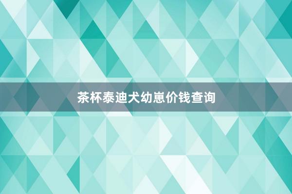 茶杯泰迪犬幼崽价钱查询